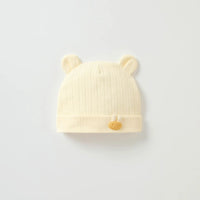Soft Infant Beanies Caps Baby Hat Cartoon Bear Boneless Muslin Hat Newborn Headwear Windproof Spring Hat 0-3M Baby Hats