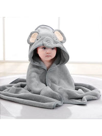 Cartoon Baby Bath Towel Elephant Style Swaddle Baby Newborn Blanket