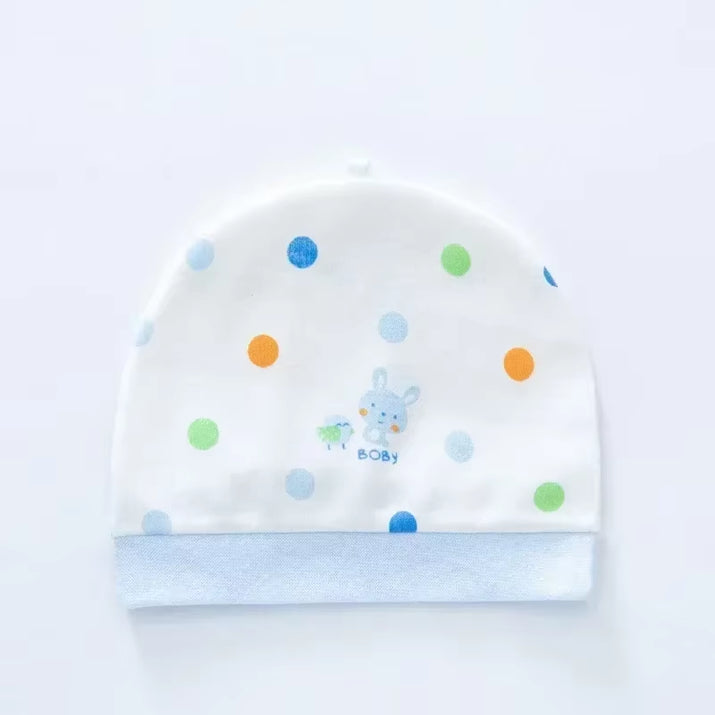 Soft Infant Beanies Caps Baby Hat Cartoon Bear Boneless Muslin Hat Newborn Headwear Windproof Spring Hat 0-3M Baby Hats