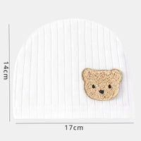 Soft Infant Beanies Caps Baby Hat Cartoon Bear Boneless Muslin Hat Newborn Headwear Windproof Spring Hat 0-3M Baby Hats