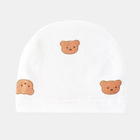 Soft Infant Beanies Caps Baby Hat Cartoon Bear Boneless Muslin Hat Newborn Headwear Windproof Spring Hat 0-3M Baby Hats