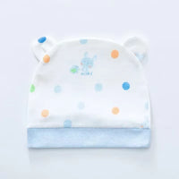 Soft Infant Beanies Caps Baby Hat Cartoon Bear Boneless Muslin Hat Newborn Headwear Windproof Spring Hat 0-3M Baby Hats