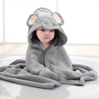 Cartoon Baby Bath Towel Elephant Style Swaddle Baby Newborn Blanket