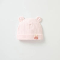 Soft Infant Beanies Caps Baby Hat Cartoon Bear Boneless Muslin Hat Newborn Headwear Windproof Spring Hat 0-3M Baby Hats