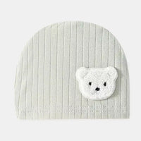 Soft Infant Beanies Caps Baby Hat Cartoon Bear Boneless Muslin Hat Newborn Headwear Windproof Spring Hat 0-3M Baby Hats