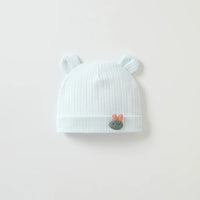 Soft Infant Beanies Caps Baby Hat Cartoon Bear Boneless Muslin Hat Newborn Headwear Windproof Spring Hat 0-3M Baby Hats
