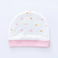 Soft Infant Beanies Caps Baby Hat Cartoon Bear Boneless Muslin Hat Newborn Headwear Windproof Spring Hat 0-3M Baby Hats